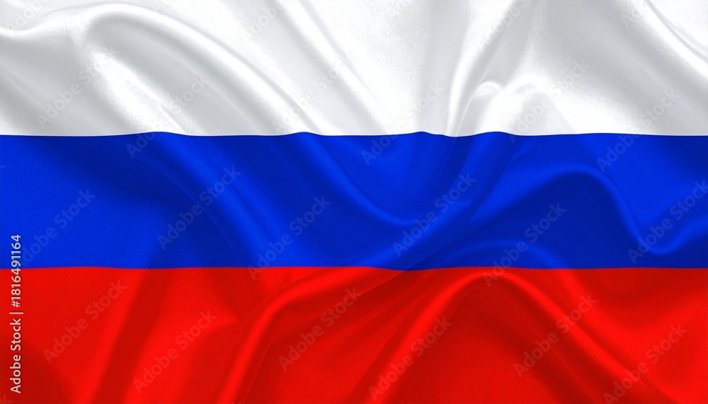Naklejka premium Smooth Waving Flag of the Russian Federation Fabric Background