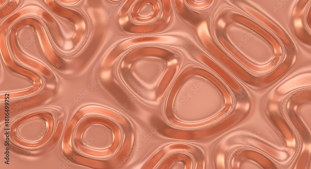 Fototapeta premium Abstract reflective metallic texture with organic shapes and liquid flow