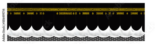 Illustrative depiction of the Kaaba, the sacred structure in Mecca, Saudi Arabia, in a flat style