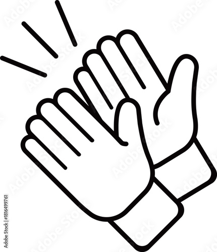 拍手のアイコン　モノトーン