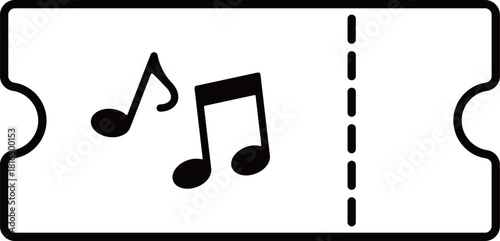 音楽チケットのアイコン　モノトーン