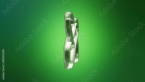 Abstract Infinity Symbol Animation on Green Background.