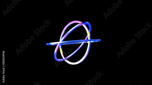 Neon Rotating Rings Animation