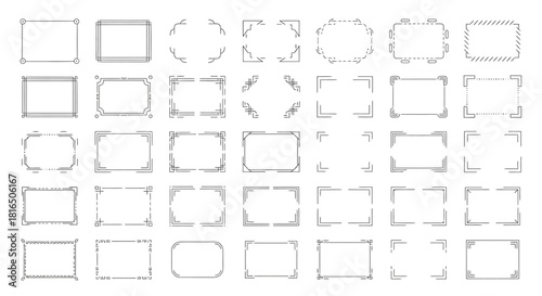 Elegant Ornamental Frame Border Set - Vector Decorative Elements for Design