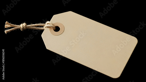 Isolated Beige Tag for Pricing or Labels – Empty Template Isolated Blank Beige Price Tag
