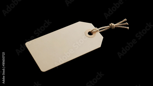 Blank Beige Price Tag Isolated