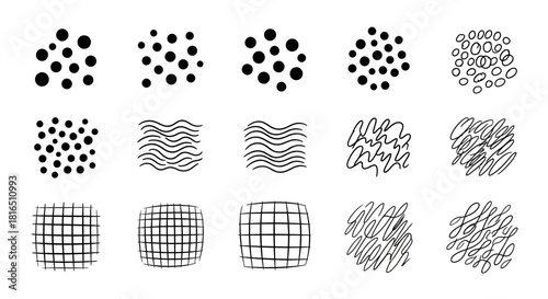 Abstract Hand-Drawn Doodle Textures and Patterns Collection.