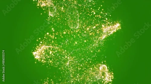 Sparkling Light Trail on Green Screen Background for Visual Effects.