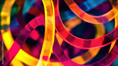 An entrancing abstract image with colorful, glowing rings forming intricate patterns. Ideal as a background or for digital art enthusiasts.