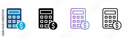 Cost Saving Icon Multiple Style Vector Illustration
