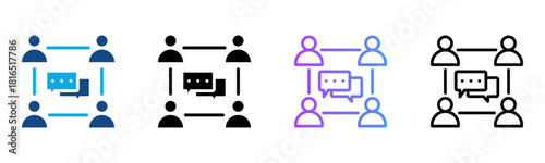 Social Skills Icon Multiple Style Vector Illustration
