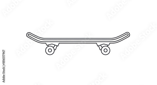 Skateboard line art Isolated icon Sport.