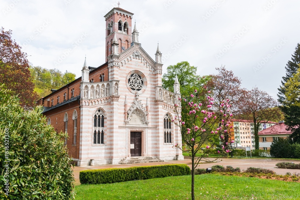 Fototapeta premium Dubi Dubí town, Czechia, Italian style church architecture
