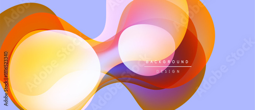 Abstract flowing shapes, vibrant colors, modern design. Soft gradients create dynamic visual impact. Background features smooth curves, light effects.