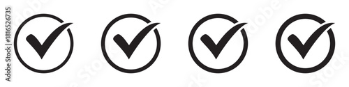 Tick Icon Symbol – Checkmark in Circle, Approval and Confirmation Sign