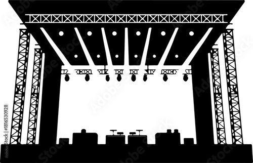 Striking Stage silhouette vector illustration