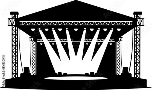 Striking Stage silhouette vector illustration