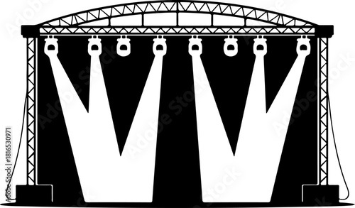 Striking Stage silhouette vector illustration