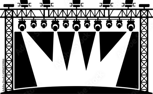 Striking Stage silhouette vector illustration