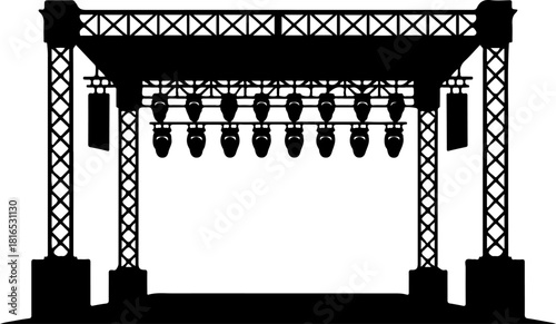 Striking Stage silhouette vector illustration