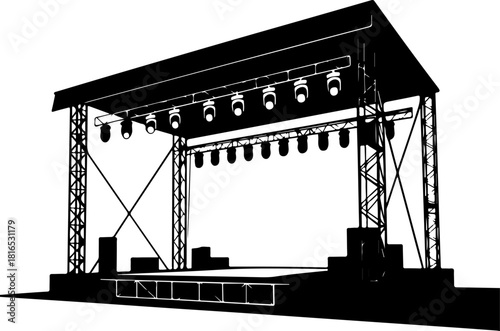 Striking Stage silhouette vector illustration
