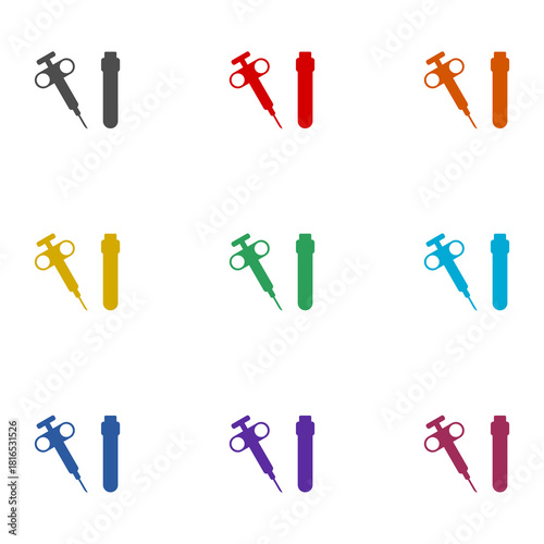 Biopsy icon isolated on white background. Set icons colorful