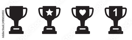 Trophy Icon – Victory Cup Symbol, Winner Award and Achievement Emblem