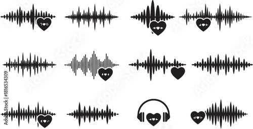 Sound Waves with Heart Shapes Visualizing Emotion Through Audio Signals and Symbolic Love