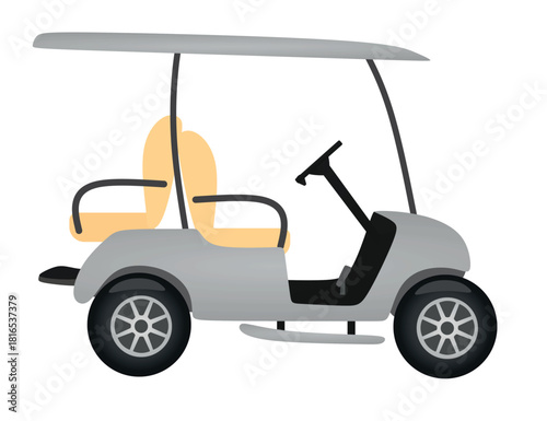 Grey golf car. vector illustration	