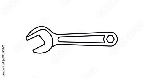 Wrench line art icon Mechanic tools.