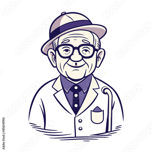 Cartoon chef holding kitchen tools in a simple illustration