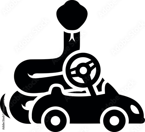 Snake steering wheel car icon