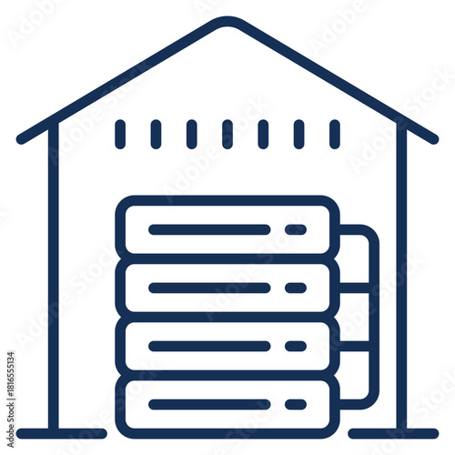 Data Warehouse Line Icon