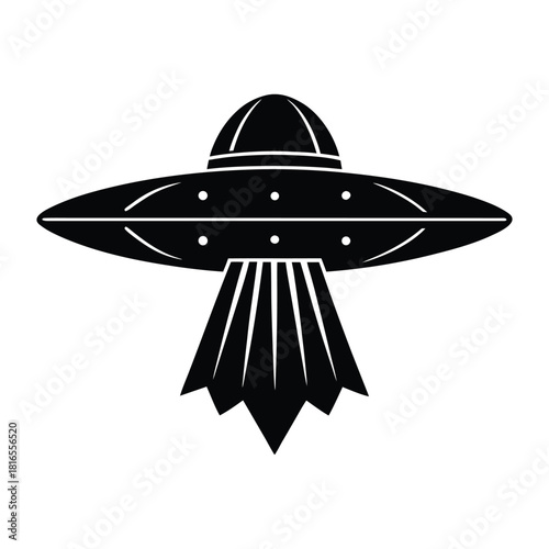 Retro Spaceship Silhouette Vector 