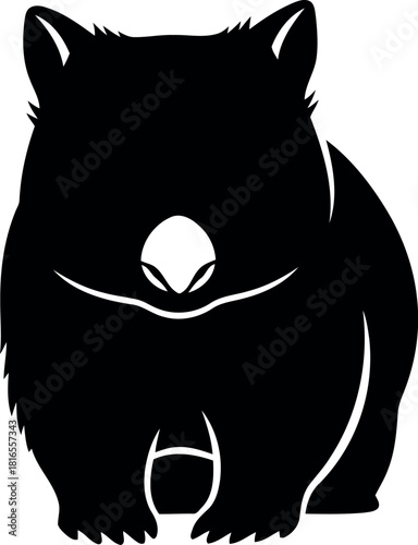 Wombat silhouette cute australian animal icon