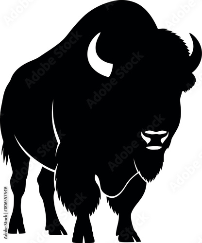 Black bison silhouette vector