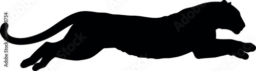 Black panther silhouette running powerful animal icon