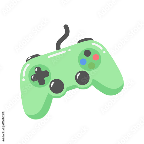 Retro Cute Green Candy Color Game Controller Icon for Gaming, Entertainment, and Electronic Device Concept