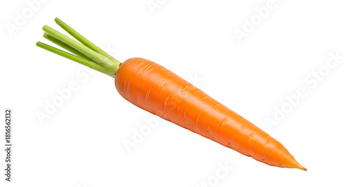Single fresh carrot isolated on black background vibrant orange vegetable