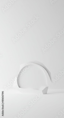 Abstract digital rendering of an endless, seamless white void suggesting potential, future, and continuous, blank transition ,infinite ,origin ,boundaryless