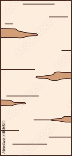 Stylized illustration of birch tree bark texture, featuring characteristic horizontal markings and a light, natural background, ideal for naturethemed designs