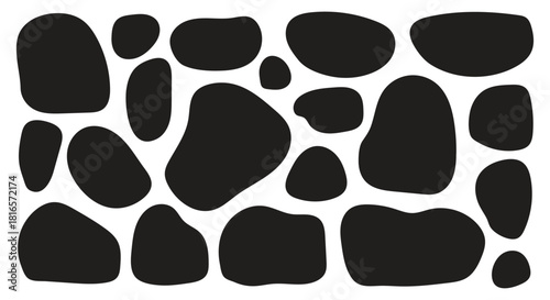 Abstract organic shape and round form collection featuring liquid blob curves, smooth soft oval figures, irregular bubble patterns, wavy dynamic forms, trendy minimal texture elements and modern