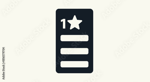 Ranking icon with star and number one