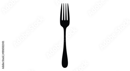 Fork silhouette on white background