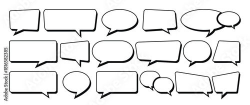 Vector of Blank speech bubbles. Set of speech bubble collection - Comic speech bubbles. Talk bubbles.