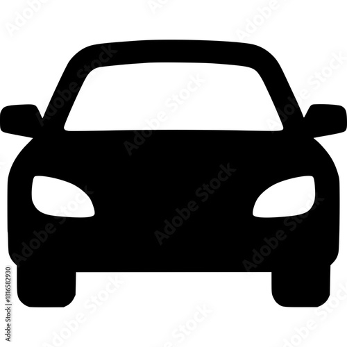 Automobile silhouette: A sleek black silhouette of an automobile, embodying the essence of transportation and representing a modern means of mobility.