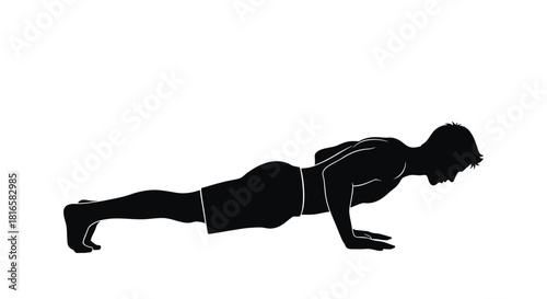 Push-up exercise silhouette