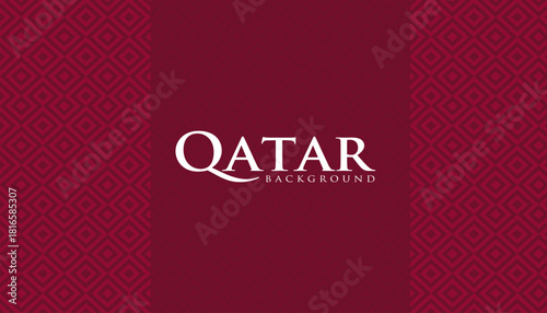 Elegant Qatar Background in Maroon Gemometric Pattern. Flat Design with Text Space. Best for Qatar  National Day Banner, Background, Business, Greeting, Poster, Prints, Travel and Tourism