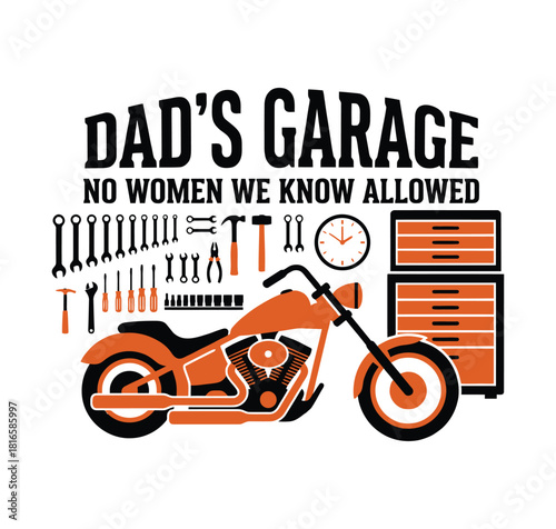 Vintage Dad’s Garage Motorcycle Badge