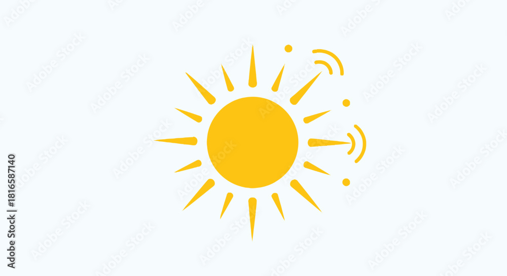 Fototapeta premium Sun transmitting signal icon